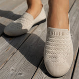 Xajzpa Elastic Knitting Flats Slip on Shoes for Women  Summer Breathable Soft Loafers Woman Lightweight Casual Shoes Mom Moccasins