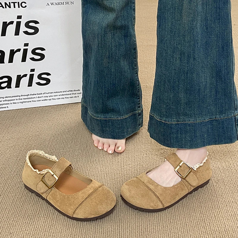 Xajzpa Summer Shoes Ladies Female Footwear Shallow Mouth Soft Women's Moccasins Dress New Spring Mary Janes Shoes Woman 2025 Shall