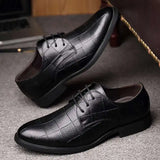 Xajzpa Classic Men's Leather Shoe Autumn Men Business Dress Shoe British Comfort Casual Social Shoe Male Allmatch Wedding Shoes