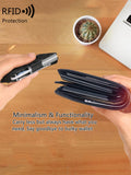 Xajzpa Carbon Fiber Forged Aluminum Credit Card Holder Wallet RFID Women's and Men's Intelligent Pop-up Wallet Black Metal Wallet