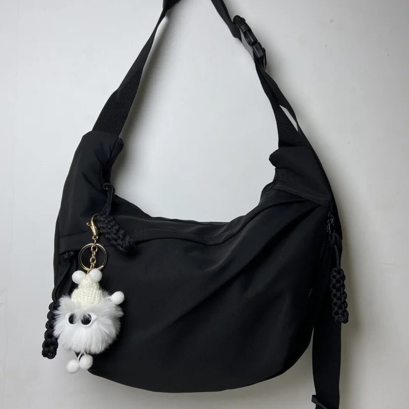 Xajzpa Korean Simplified New Moon Bag Fashionable Design Wheat ear Cross Body Bag Versatile High end Single Shoulder Dumpling Bag