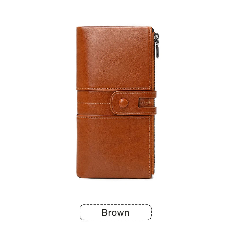 Xajzpa RFID Women's Long Wallet PU Leather Handbag with Multiple Card Slots, Coin Zipper Wallet, Women's Mobile Wallet