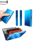Xajzpa Credit Card Holder Stainless Steel Credit Card Holder Metal ID Card Holder RFID Wallet Female or Male Business Card Holder