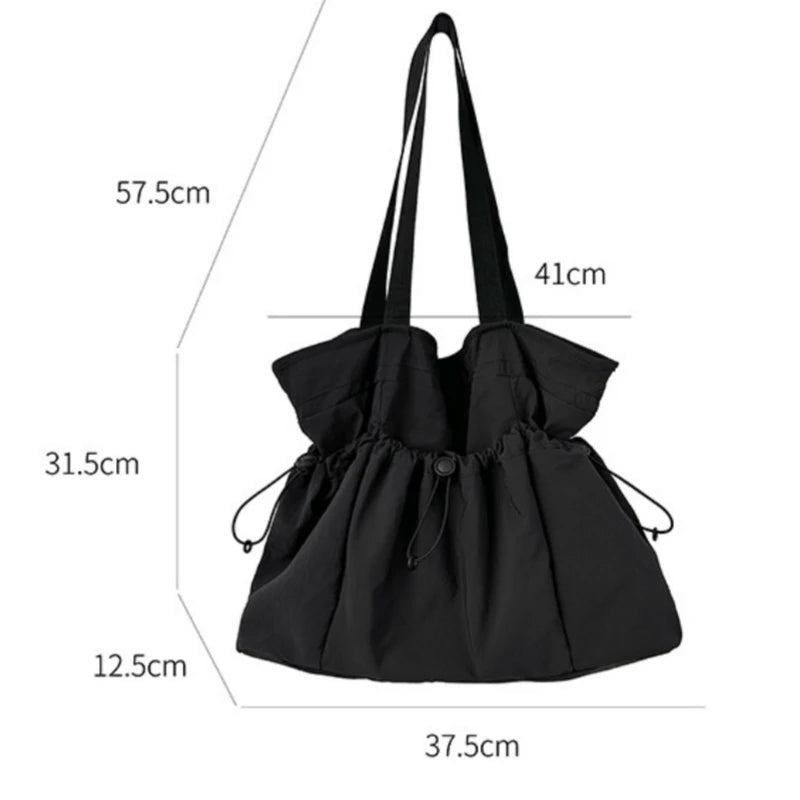 Xajzpa Comfortable Wearresistant Shoulder Bag Large Capacity Fashionable Versatile Nylon Tote Bag Student Class Simple Commuting Bag