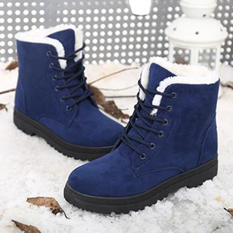 Xajzpa  Women Boots Snow Plush Women Shoes Platform Boots For Women Fashion Keep Warm Women's Boots Flat New Botas Mujer Winter Shoes