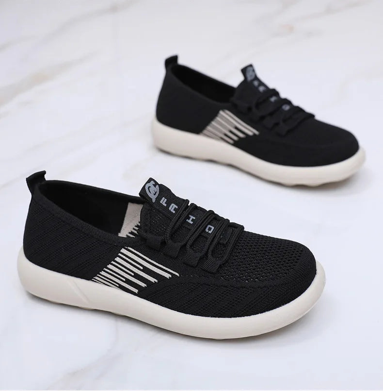 Xajzpa 2025 Summer New Women's Traditional Cloth Shoes High Elastic Knitted Casual Walking Shoes Lightweight Travel Footwea