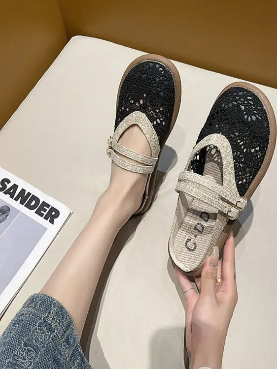 Xajzpa Slippers Women Summer Shoes Cover Toe Pantofle Slides Retro Fisherman Slippers Women Summer Shoes Pantofle Slides Cover Toe