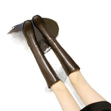 Xajzpa Winter Cotton Women Knee High Boots Fashion Zippers Ladies Elegant Low Heel Long Booties Soft Leather Women's Footwear