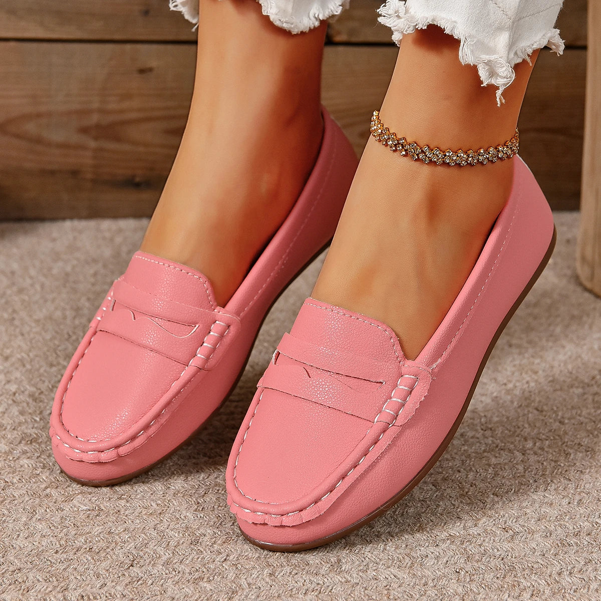 Xajzpa New Flats Shallow Loafers Women Walking Casual Shoes Designer Summer Comfort Soft Sole Shoes Brand Office Zapatillas De Mujer