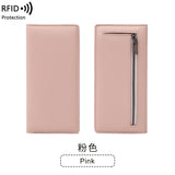 Xajzpa Minimalist RFID Ultra-thin Women's Long Wallet PUdouble Folding Wallet Multifunctional Women's Coin Credit Card Bag Hand-held Bag