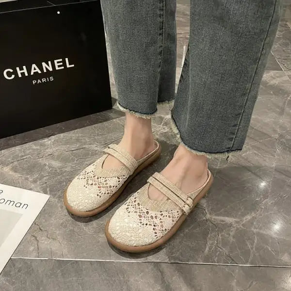 Xajzpa Slippers Women Summer Shoes Cover Toe Pantofle Slides Retro Fisherman Slippers Women Summer Shoes Pantofle Slides Cover Toe