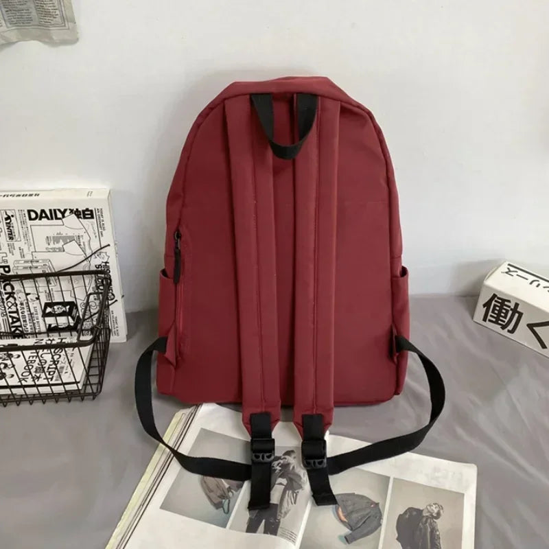 Xajzpa Black Grey White Red Versatile Backpack High Quality Large Capacity Waterproof Travel Bag Washable Nylon Computer Bag Unisex