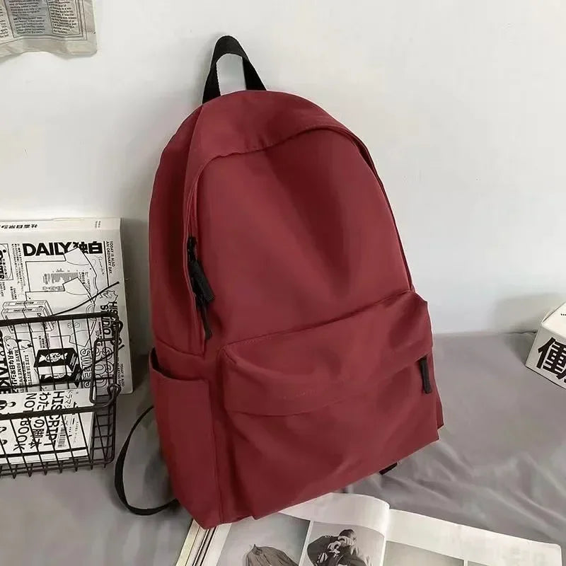 Xajzpa Black Grey White Red Versatile Backpack High Quality Large Capacity Waterproof Travel Bag Washable Nylon Computer Bag Unisex