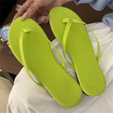 Xajzpa Summer Clip Toe Flat Heels Slippers Women Casual Beach Shoes Concise Candy Color Flip Flops Zapatos De Mujer