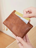 Xajzpa Minimalist Women's Wallet Short Three Layer Large Capacity Double Zipper Card Holder ID Card Credit Bank Card Holder Money Bag