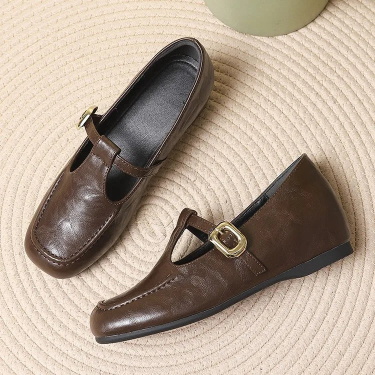 Xajzpa Low Heels Retro Woman Shoes British Style Female Footwear Soft All-Match Clogs Platform Increas Height Preppy Dress Creepers Wed