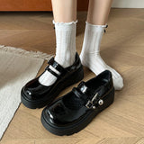 Xajzpa Womens Loafers Shoes Black Flats Oxfords Clogs Platform Female Footwear Autumn All-Match Slip-on New Leather Creepers Summer Dre