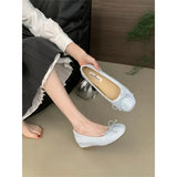 Xajzpa Butterfly-Knot Female Shoes Shallow Increased Internal Slippers Women Summer Silver Flat Rubber Hoof Heels Butterfly-knot P