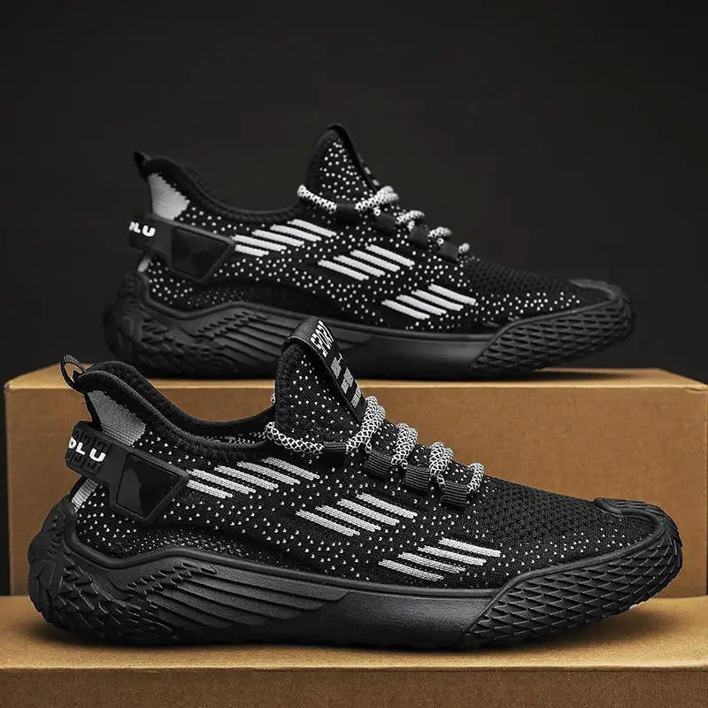 Xajzpa New Men's Shoes Flying Woven Mesh Sports Breathable Light Casual Sports Running Soft Sole Travel Shoes Sneakers Off White Shoes