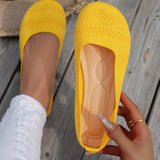 Xajzpa Comfortable Big-Head Shoes Round-Toe Flat Knitted Shoes Korean-Style Versatile Women's Single Shoes Walking Loafers Sneakers