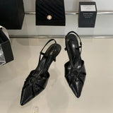 Xajzpa Sandals Ladies Shoes Summer Large Size Women's Heels Buckle All-Match Suit Female Beige New Fashion Big Pointed Girls Close