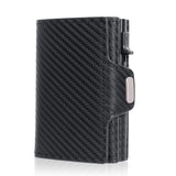 Xajzpa Pop-Up Credit Card Case with RFID Protection Genuine Leather  Wallet with Compartment for Notes and Coins for Men and Women