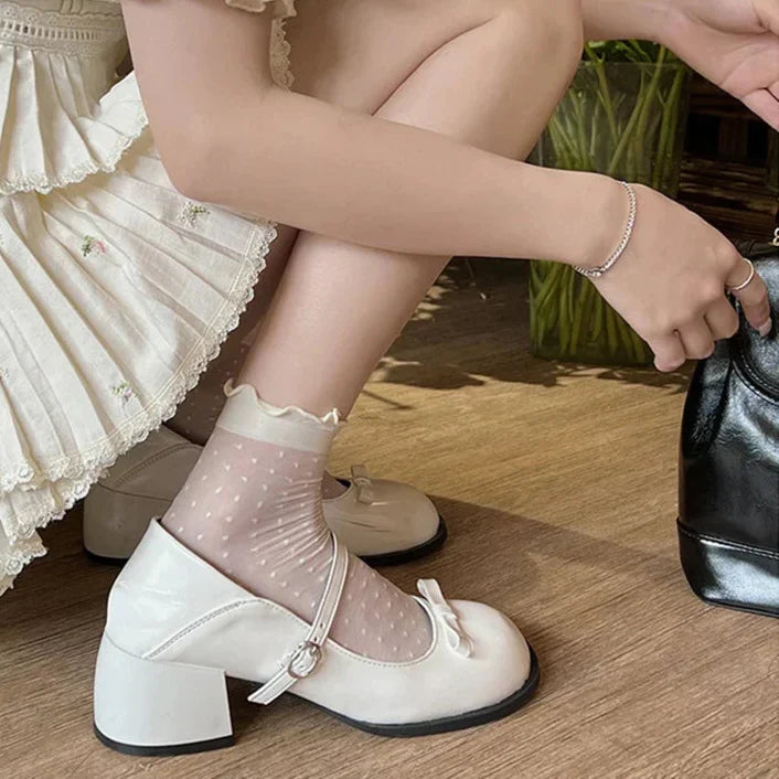 Xajzpa Spring Mary Jane Shoes Women's Elegant Low Heel Shoes Fashion Casual Buckle Single Shoes Ladies College Style Footwear