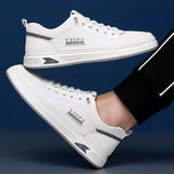 Xajzpa Leather Casual Shoes for Men Breathable White Sneakers Fashion Driving Walking Tennis Shoes for Male Italian Office Flats Shoes
