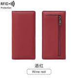Xajzpa Minimalist RFID Ultra-thin Women's Long Wallet PUdouble Folding Wallet Multifunctional Women's Coin Credit Card Bag Hand-held Bag