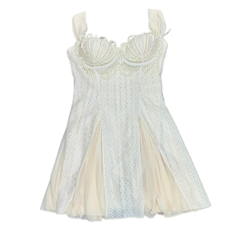 Xajzpa Fashion Embroidered Flares Dress Women's Sleeveless Waist Retraction Slim Dresses 2025 Summer New Tide