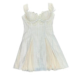 Xajzpa Fashion Embroidered Flares Dress Women's Sleeveless Waist Retraction Slim Dresses 2025 Summer New Tide