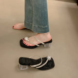 Xajzpa Shoes Slippers Heels Slipers Women Glitter Slides Fashion Rubber Flip Flops High Jelly Luxury Summer Hawaiian Crystal