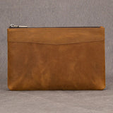Xajzpa   Genuine Leather Men's Clutch Wallet Male Zipper Business Daily Hand Bag Large Capacity Purse For Man Phone Pouth Belt Bag