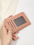 Xajzpa Minimalist Ultra-thin Coin Wallet Fashionable and Portable PU Leather Wallet Multifunctional Credit Card Clip Zipper Card Holder