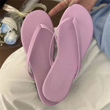 Xajzpa Summer Clip Toe Flat Heels Slippers Women Casual Beach Shoes Concise Candy Color Flip Flops Zapatos De Mujer