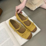 Xajzpa  Women's Shoes Platform Square Toe Casual Female Sneakers Genuine Leather Bow-Knot Flats Clogs Cross Moccasins New