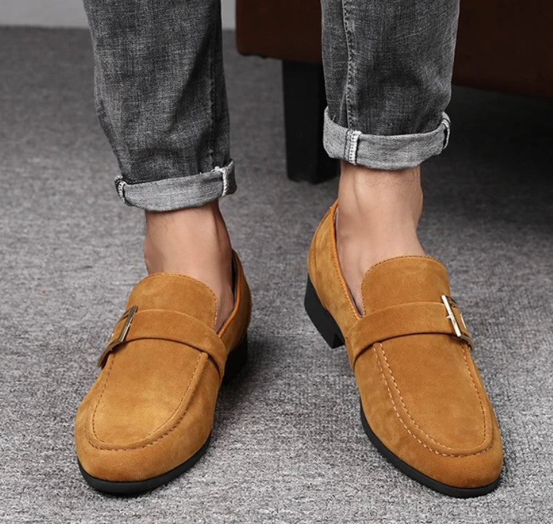 Xajzpa Spring new men's casual frosted trendy leather shoes classic fashionable casual versatile fashionable toe cap single shoes