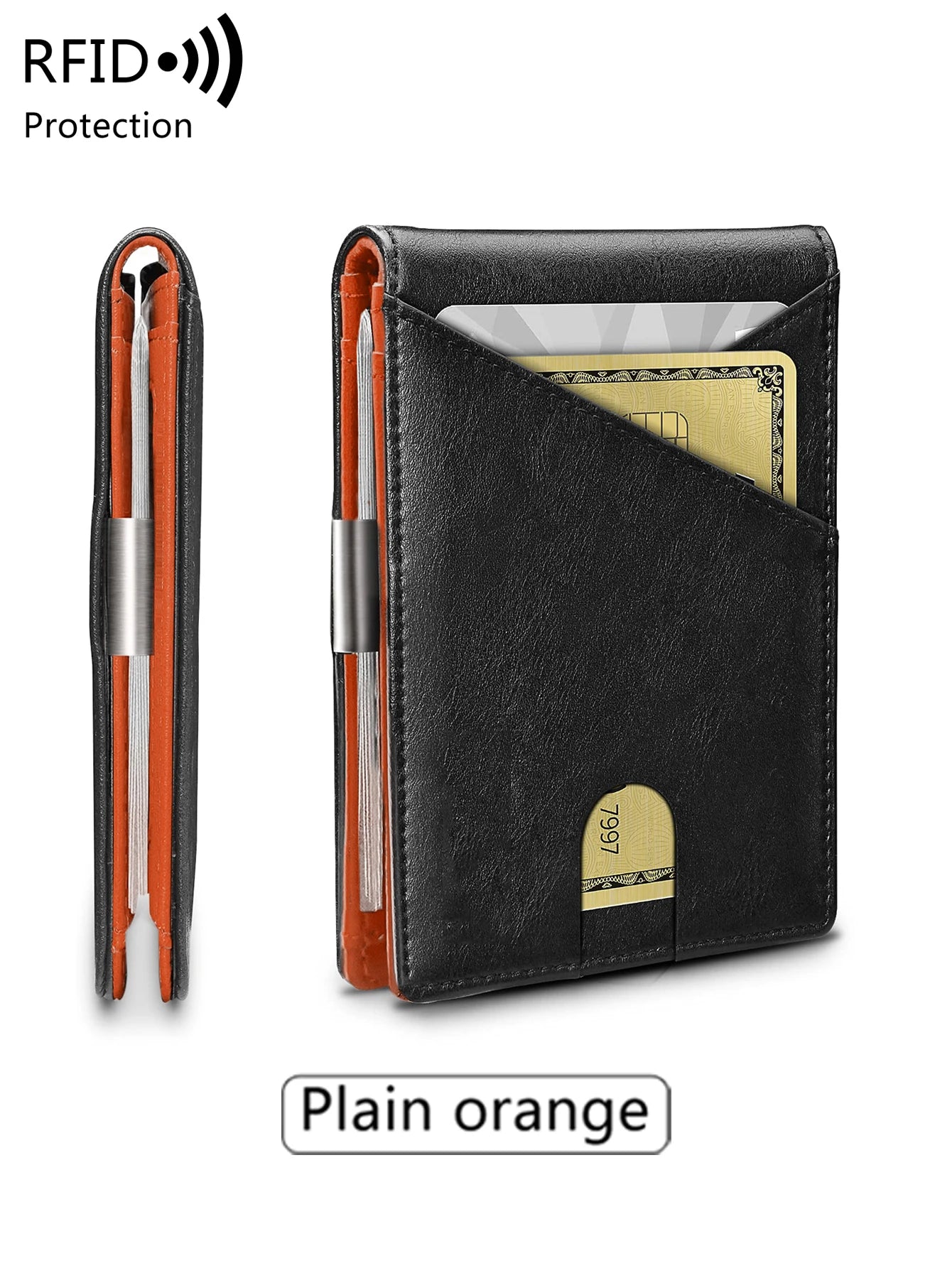 Xajzpa RFID Anti-theft Brush Men's Wallet Portable Double Fold Cross Front Pocket Card Holder Multifunctional 12card Slot Short Zero Wallet