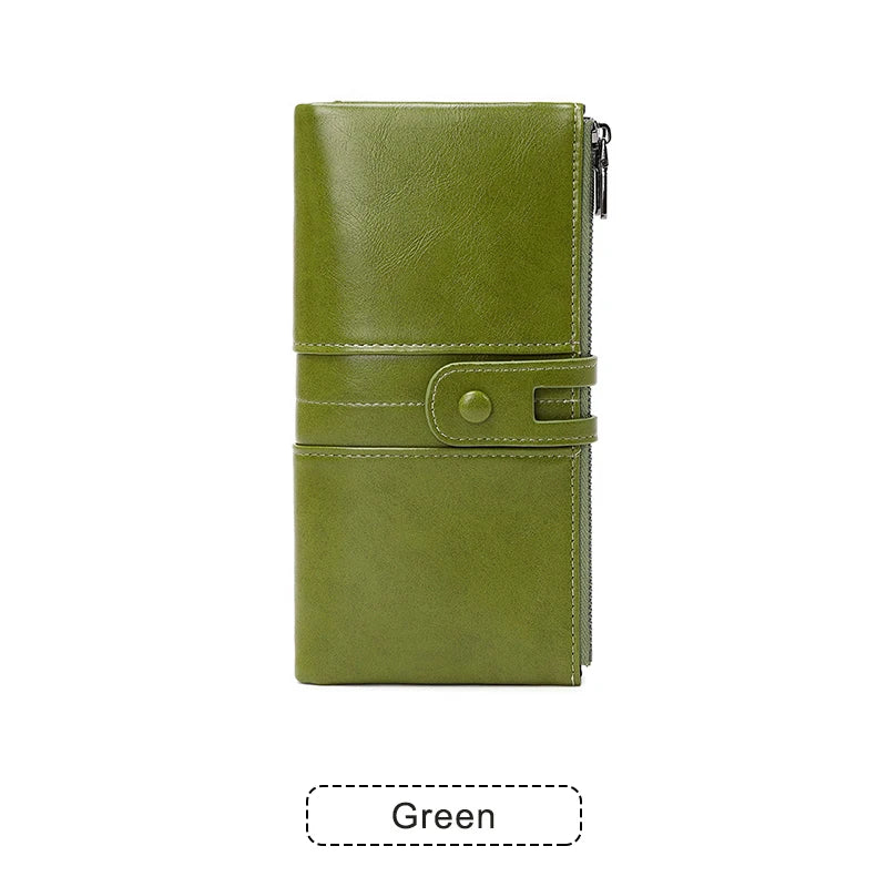Xajzpa RFID Women's Long Wallet PU Leather Handbag with Multiple Card Slots, Coin Zipper Wallet, Women's Mobile Wallet
