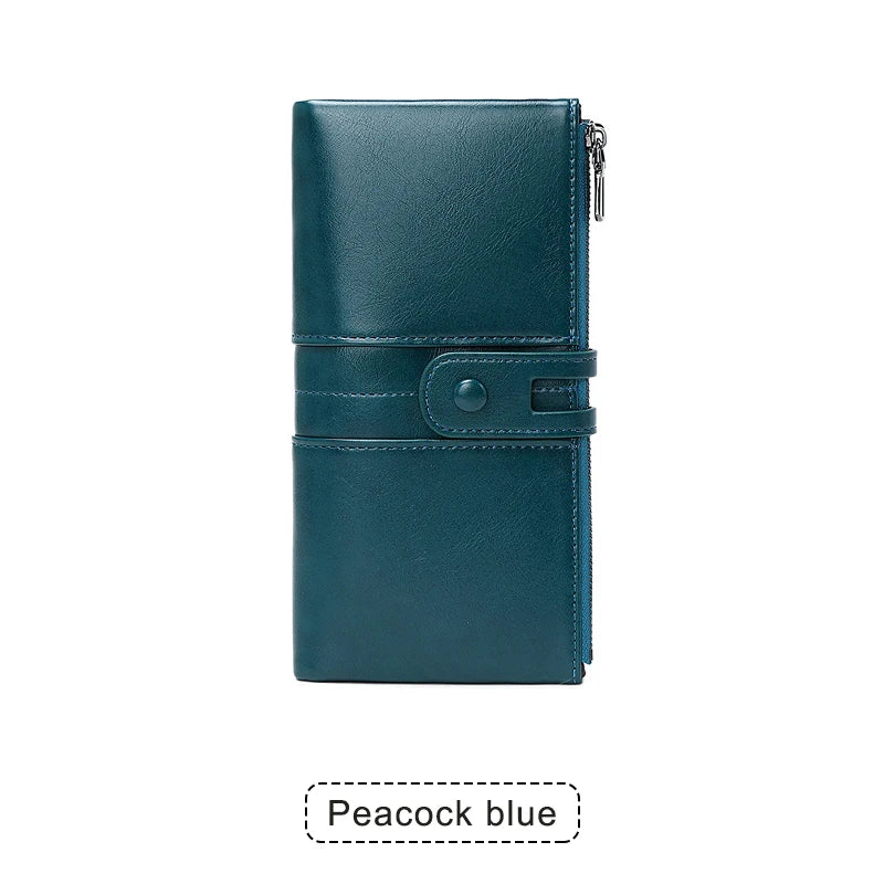 Xajzpa RFID Women's Long Wallet PU Leather Handbag with Multiple Card Slots, Coin Zipper Wallet, Women's Mobile Wallet