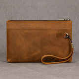 Xajzpa Genuine Leather Men's Clutch Wallet Male Zipper Business Daily Hand Bag Large Capacity Purse For Man Phone Pouth Belt Bag