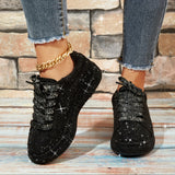 Xajzpa Sparkly Rhinestone BlingBling Party Sneakers - Women's Sporty Fashion Casual Prom Shoes
