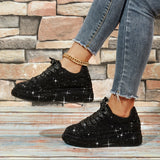 Xajzpa Sparkly Rhinestone BlingBling Party Sneakers - Women's Sporty Fashion Casual Prom Shoes
