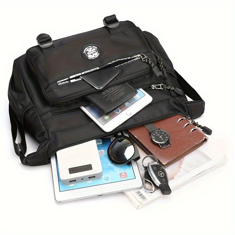 1pc Stylish Multi-layer Large-capacity Men's Messenger Bag - Waterproof, Wear-resistant, and Durable Shoulder Bag with Multiple Pockets for Organization - Ideal for Daily Use, Travel, and Outdoor Activities