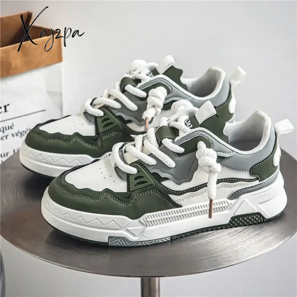 Casual Mens Sneakers Breathable Pu Leather Comfortable New Fashion Sports Skate Shoes Harajuku