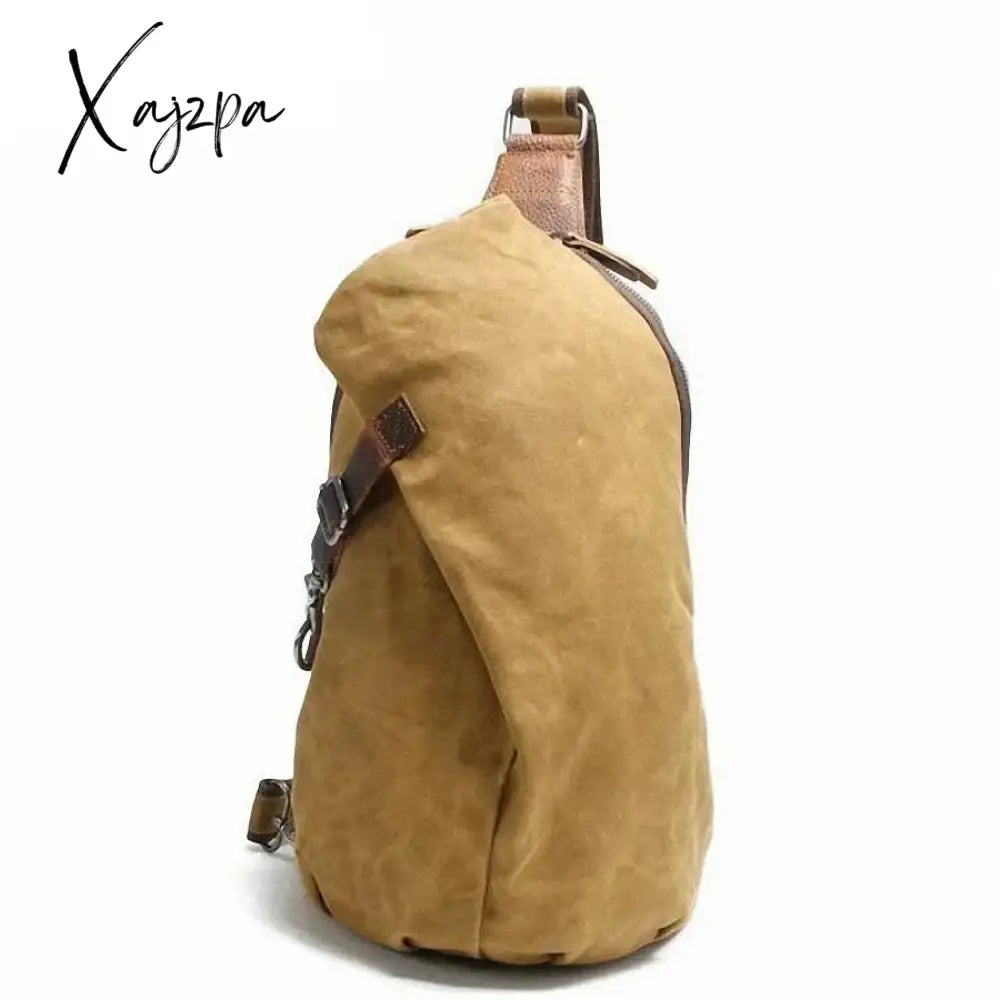 Crossbody Bag For Men Messenger Chest Pack Casual Waterproof Canvas Single Shoulder Strap