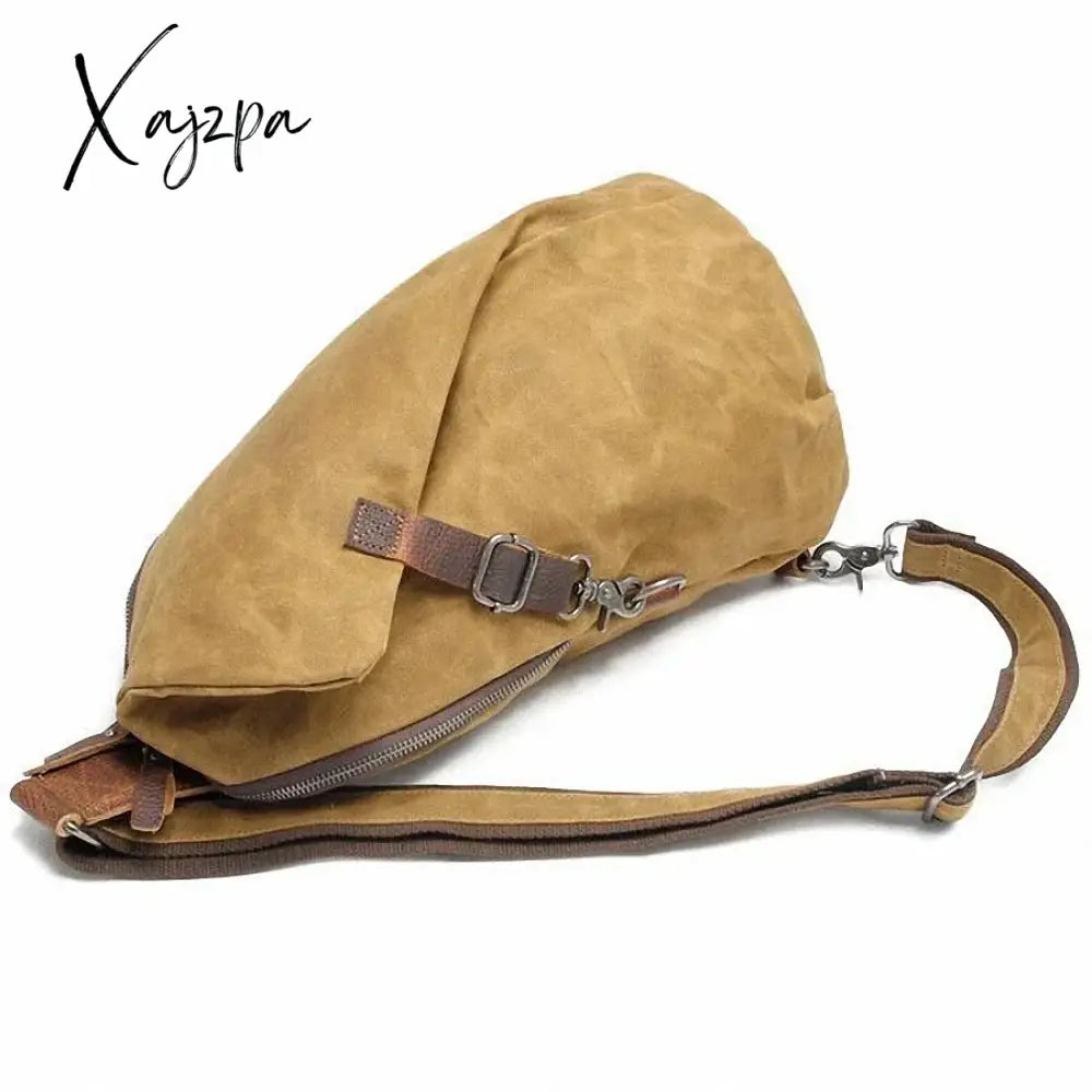 Crossbody Bag For Men Messenger Chest Pack Casual Waterproof Canvas Single Shoulder Strap