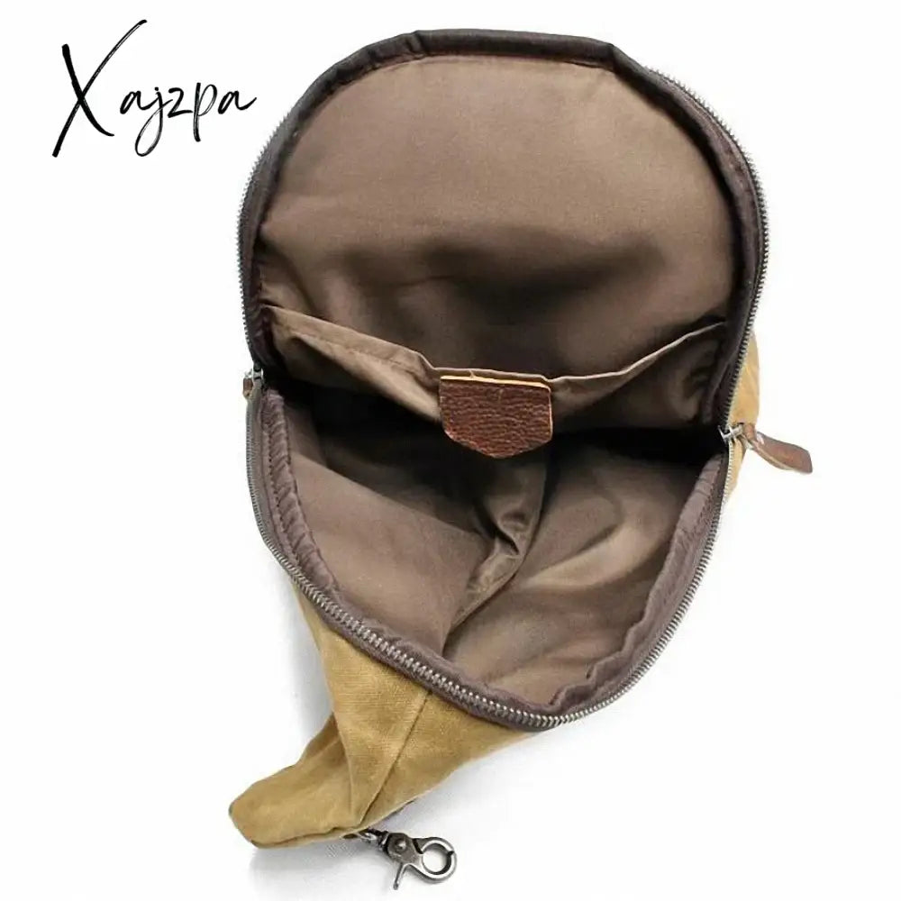 Crossbody Bag For Men Messenger Chest Pack Casual Waterproof Canvas Single Shoulder Strap