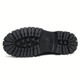 Xajzpa Men'S Black Soft Patent Platform Chunky Heel Loafers Fashion Tassel Business Casual Formal Work Shoes Non-Slip Lug Sole Slip-On Penny Loafers