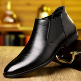Xajzpa Plus Size Men's Luxurious Solid Ankle Chelsea Boots - Premium Wear-Resistant PU Leather Uppers, Slip-On Design, Breathable Lining, Cushioned Insoles, Durable Outsoles - Ideal for Business Occasions, Office Daily Footwe
